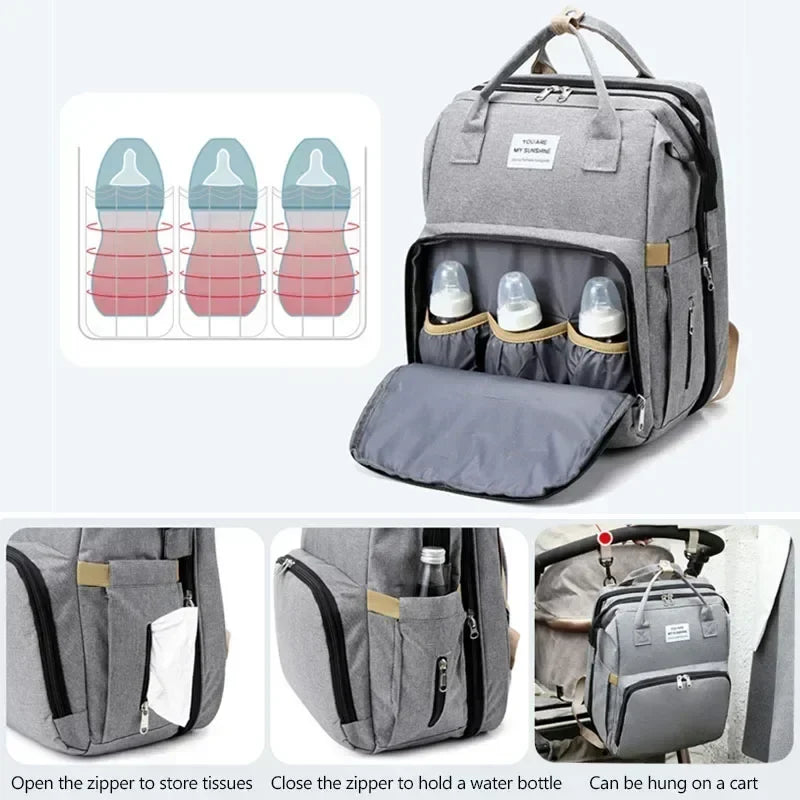 Mummy Diaper Backpack with Changing Mat – Large Travel Bag