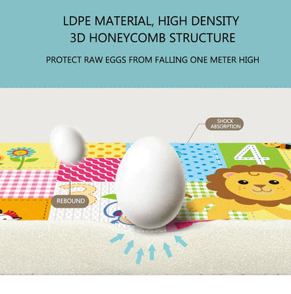 Double-sided Foldable Children Carpet Cartoon Baby Play Mat Educational Baby Activity Carpet Waterproof and Easy to Store