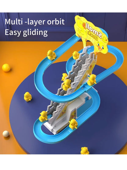 Electric Duckling Stair Climbing Toy – Musical Duck Slide