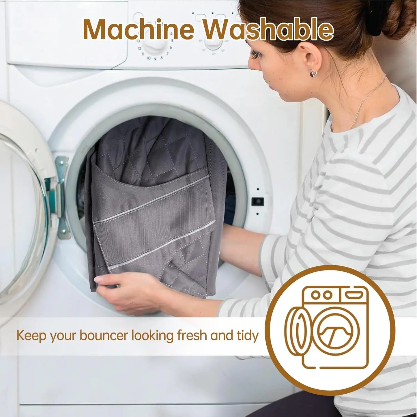 2-in-1 Convertible Baby Bouncer Seat with Toy Bar - No Battery Self-Rocking Hip-Healthy Seat for Infants 0-2 Years