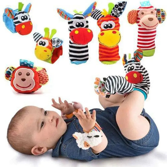 Baby Rattle Socks & Wrist Set – 4-Pack Sensory Toy