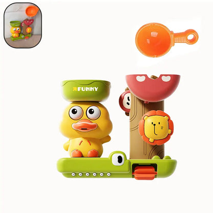 Duck & Flower Baby Bath Waterwheel Toy – Suction Cup Bathtub Toy for Kids 0–6 Years