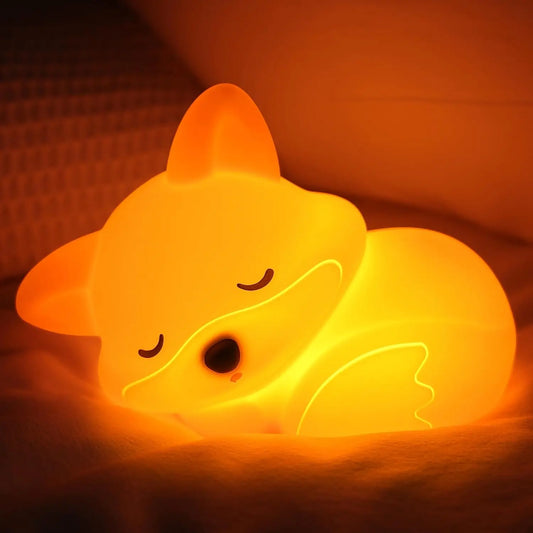 Silicone Animal Night Light – USB Rechargeable Bedside Lamp