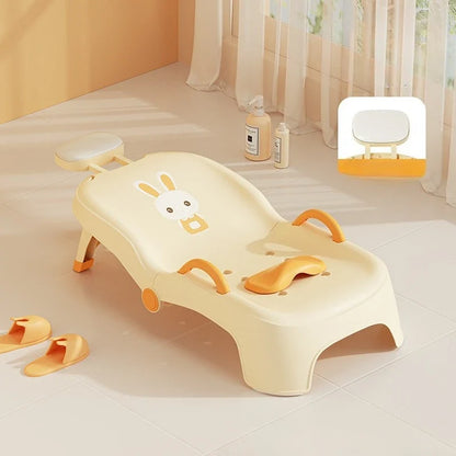 Children's Foldable Hair Washing Chair – Cartoon Shower Stool for Kids at Home