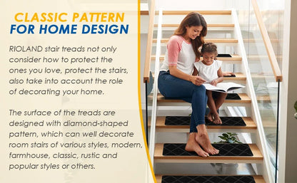 Stair Tread Carpet Mats Self Adhesive Non-Slip Water Absorption Stair Mat Step Rugs Safety Mute Floor Mats Pad