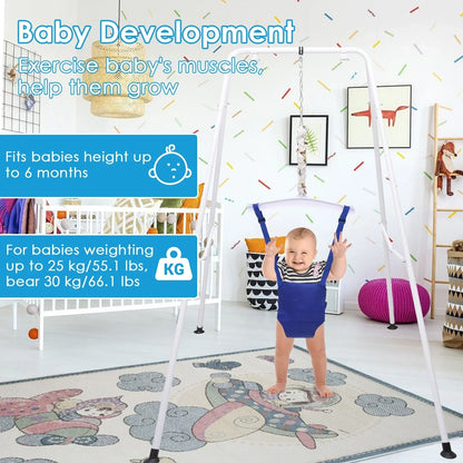 Baby Jumper Swing Outdoor Foldable Swing Set with Stand, 6 Months to 1.5 Years