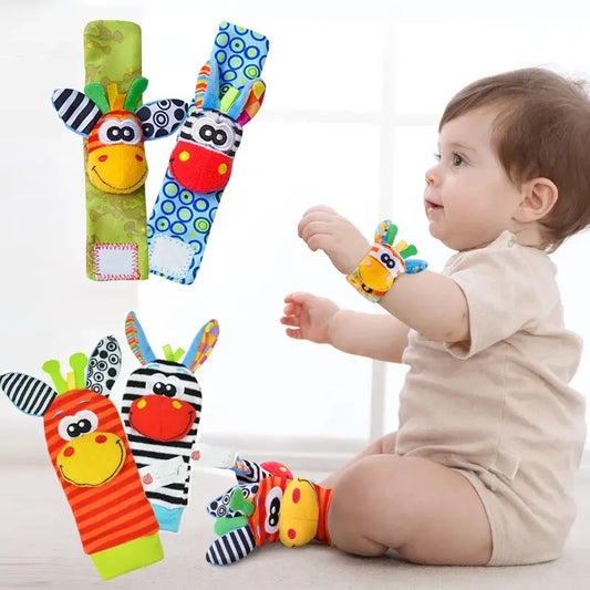 Baby Rattle Socks & Wrist Set – 4-Pack Sensory Toy