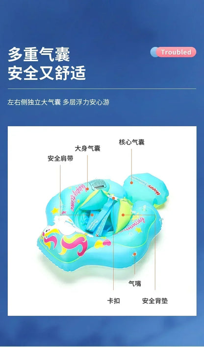 Baby Swimming Pool Float With Canopy Inflatable Infant Floating Ring Kids Swim Circle Bathing Summer Toys