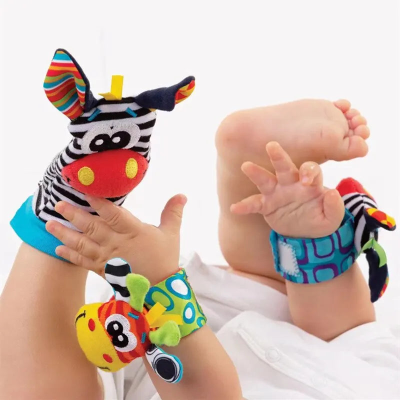 Baby Rattle Socks & Wrist Set – 4-Pack Sensory Toy