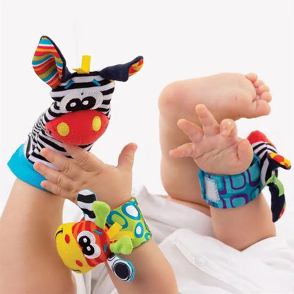 Baby Rattle Socks & Wrist Set – 4-Pack Sensory Toy