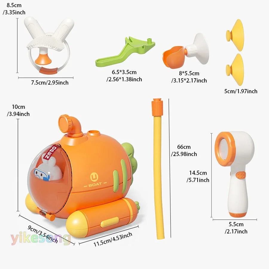 Baby Bath Electric Submarine Toys Shower Sucker Interactive Play Spray Bathtub Water Toys Sprinkler Baby Shower for Kids