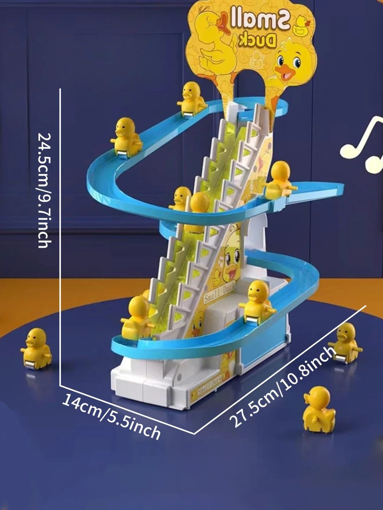 Electric Duckling Stair Climbing Toy – Musical Duck Slide