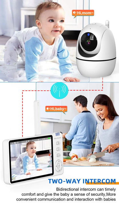 5" HD Video Baby Monitor – PTZ Camera & Night Vision