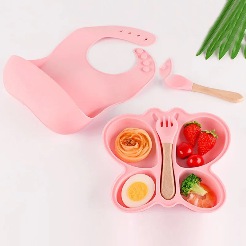 Baby Silicone Plate & Bowl Set – 2pc Non-Slip Suction