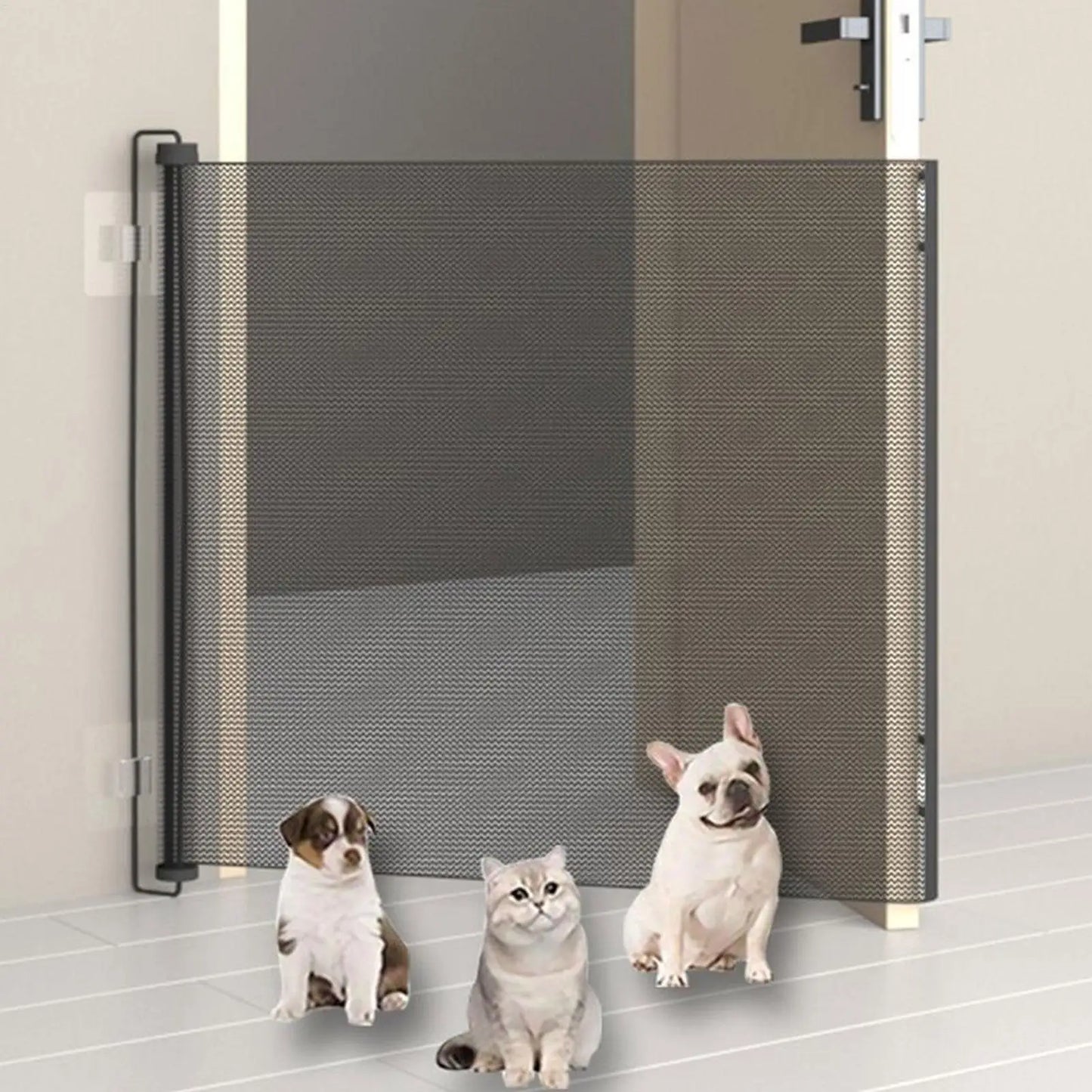 Retractable Safety Gate – No-Drill Childproof Mesh Fence for Hallways, Stairs & Doorways