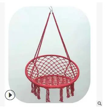 Hammock Swing Chair, Handmade Knitted Macrame Hanging Swing Chair for Indoor,Bedroom,Yard,Garden- 230 Pound Capacity