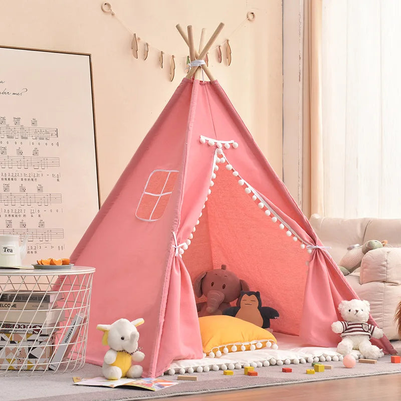 Kids Teepee Play Tent – Foldable Toddler Ball Pit Castle for Indoor & Outdoor Play