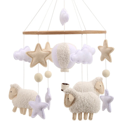 Boucle Sheep & Balloon Baby Nursery Crib Mobile