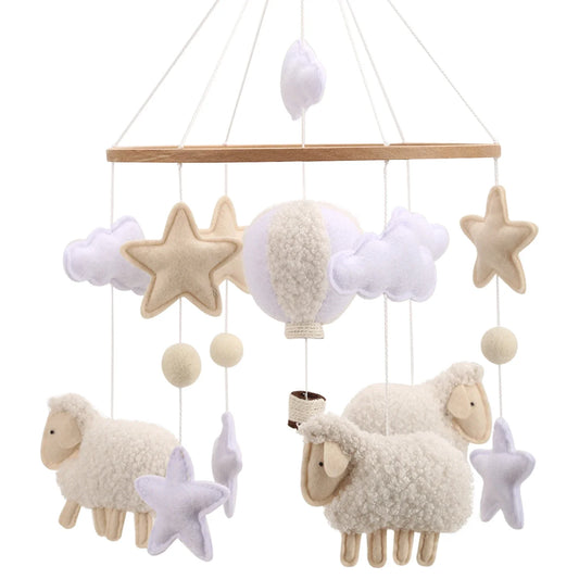 Boucle Sheep & Balloon Baby Nursery Crib Mobile