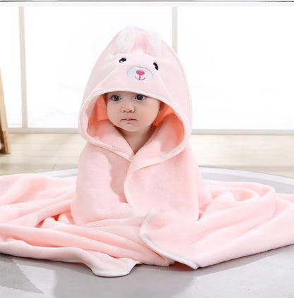 Baby Hooded Bath Towel – Super Soft Absorbent Bathrobe Blanket 80×80cm for Newborns