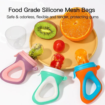 Infant Baby Food Fruit & Vegetable Feeder Pacifier with Medium Mesh Bag