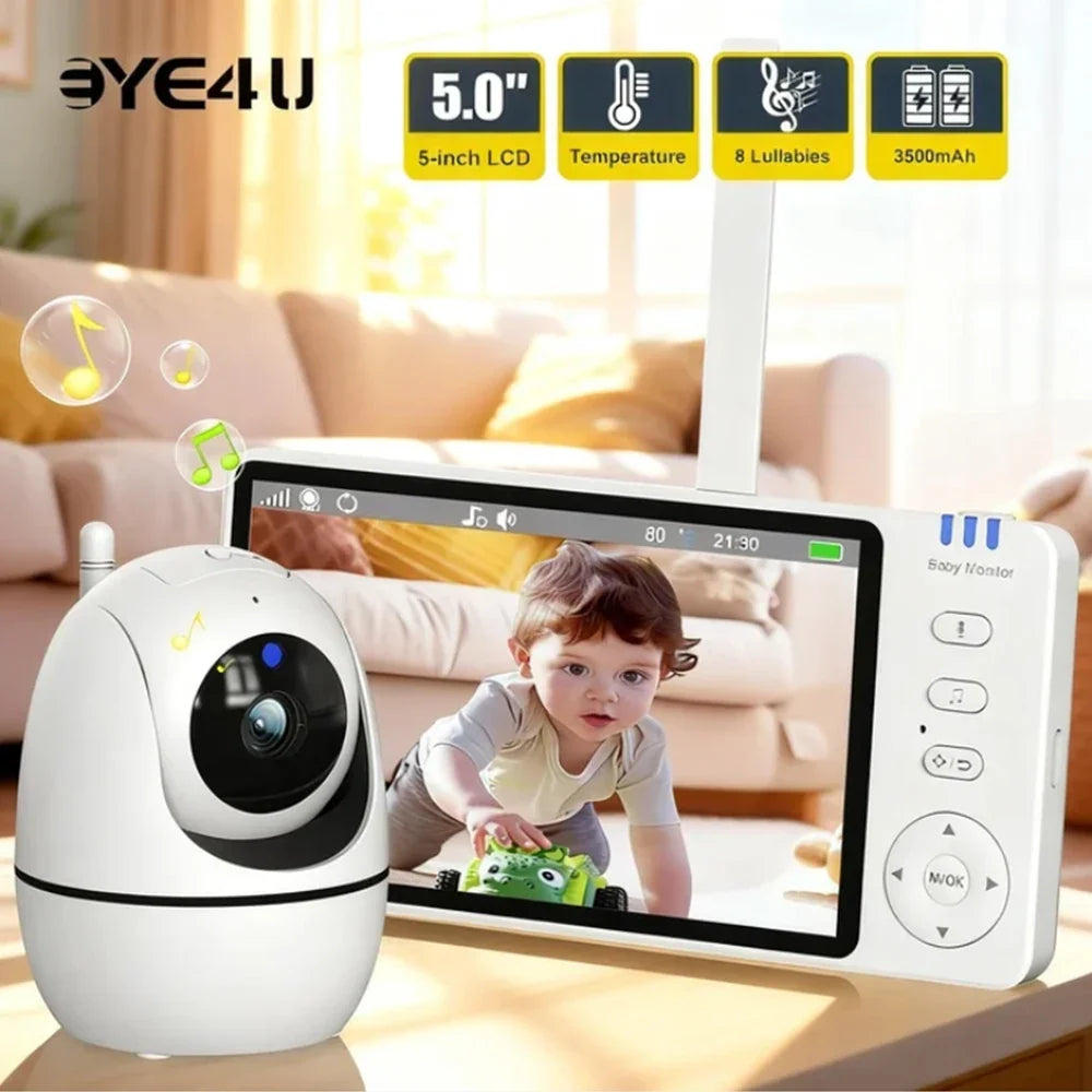 5" HD Video Baby Monitor – PTZ Camera & Night Vision