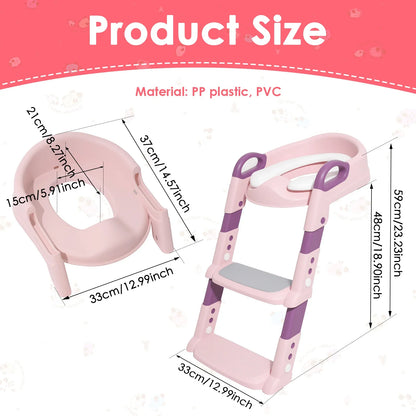 Foldable Toddler Toilet Step Stool – Potty Training Ladder