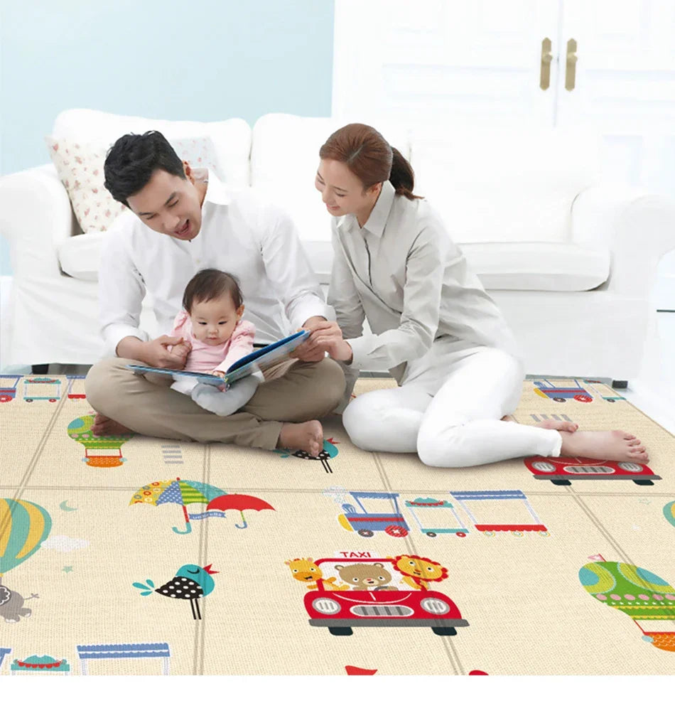 Double-sided Foldable Children Carpet Cartoon Baby Play Mat Educational Baby Activity Carpet Waterproof and Easy to Store