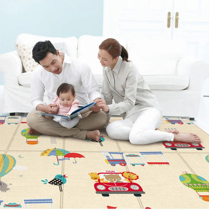 Double-sided Foldable Children Carpet Cartoon Baby Play Mat Educational Baby Activity Carpet Waterproof and Easy to Store