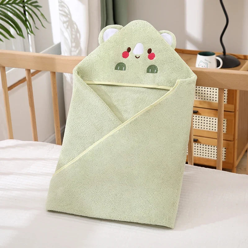 Baby Bath Towel – Super Absorbent Coral Fleece, 80×80cm