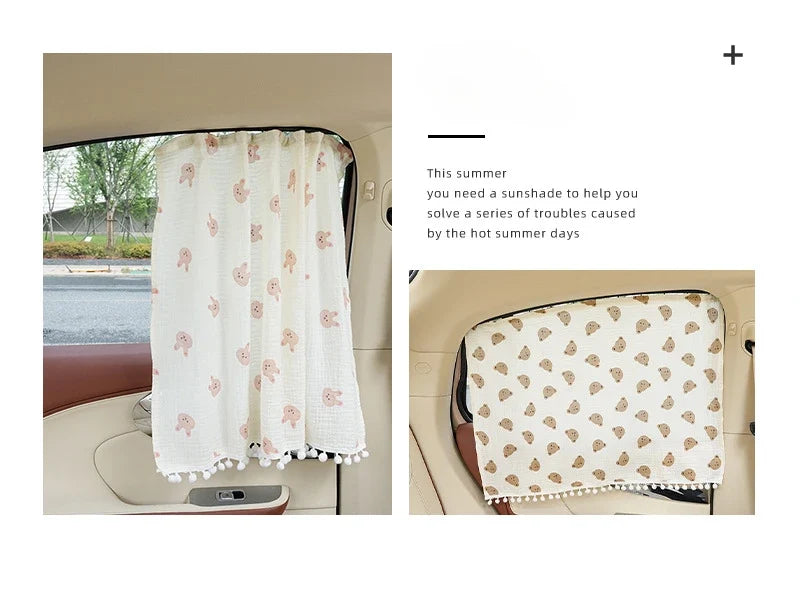 Kids Car Window Sun Shade Curtains – UV & Heat Protection