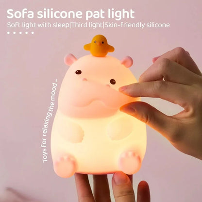 Silicone Animal Night Light – USB Rechargeable Bedside Lamp